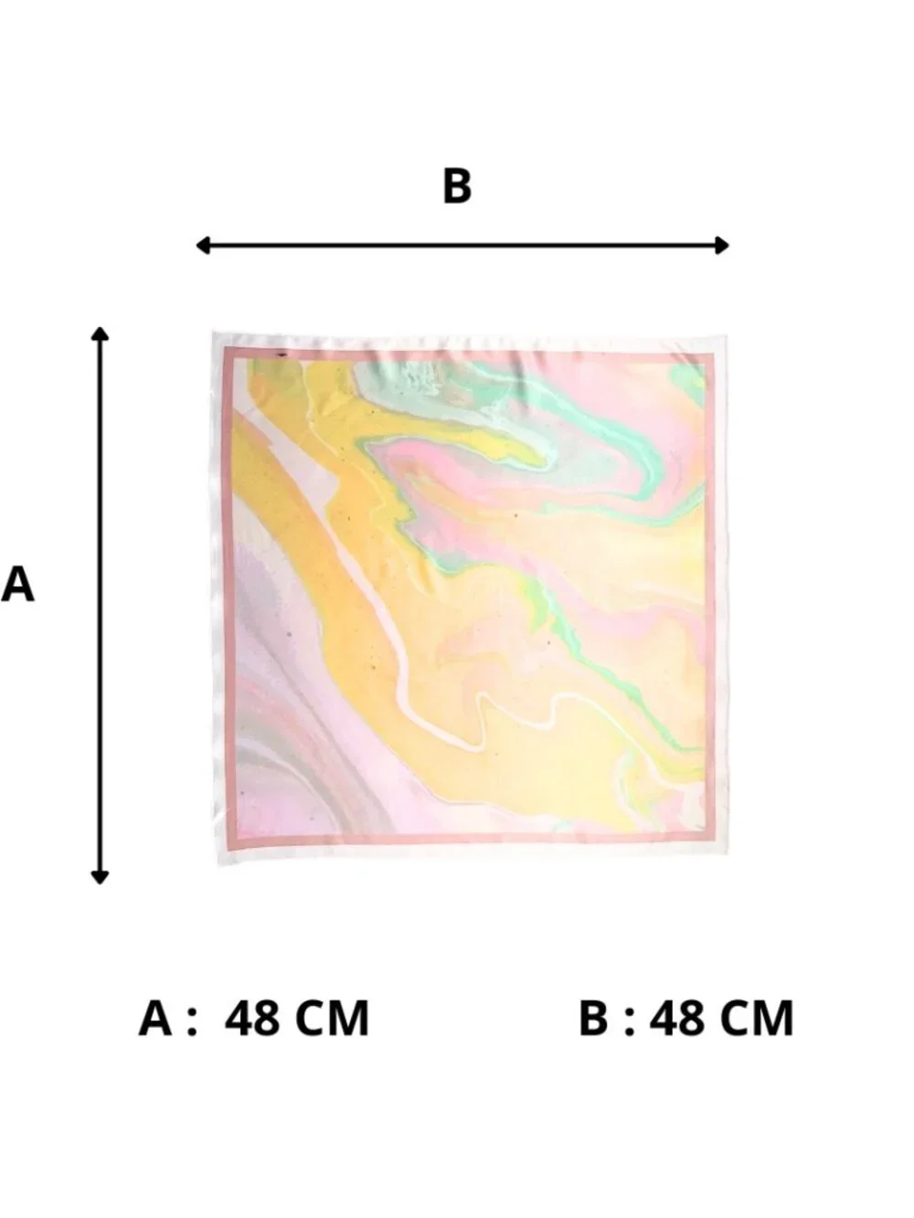 Yellow Sunset Marble Swirl Square Scarf 48x48cm | Custom Design Bandana NWOT